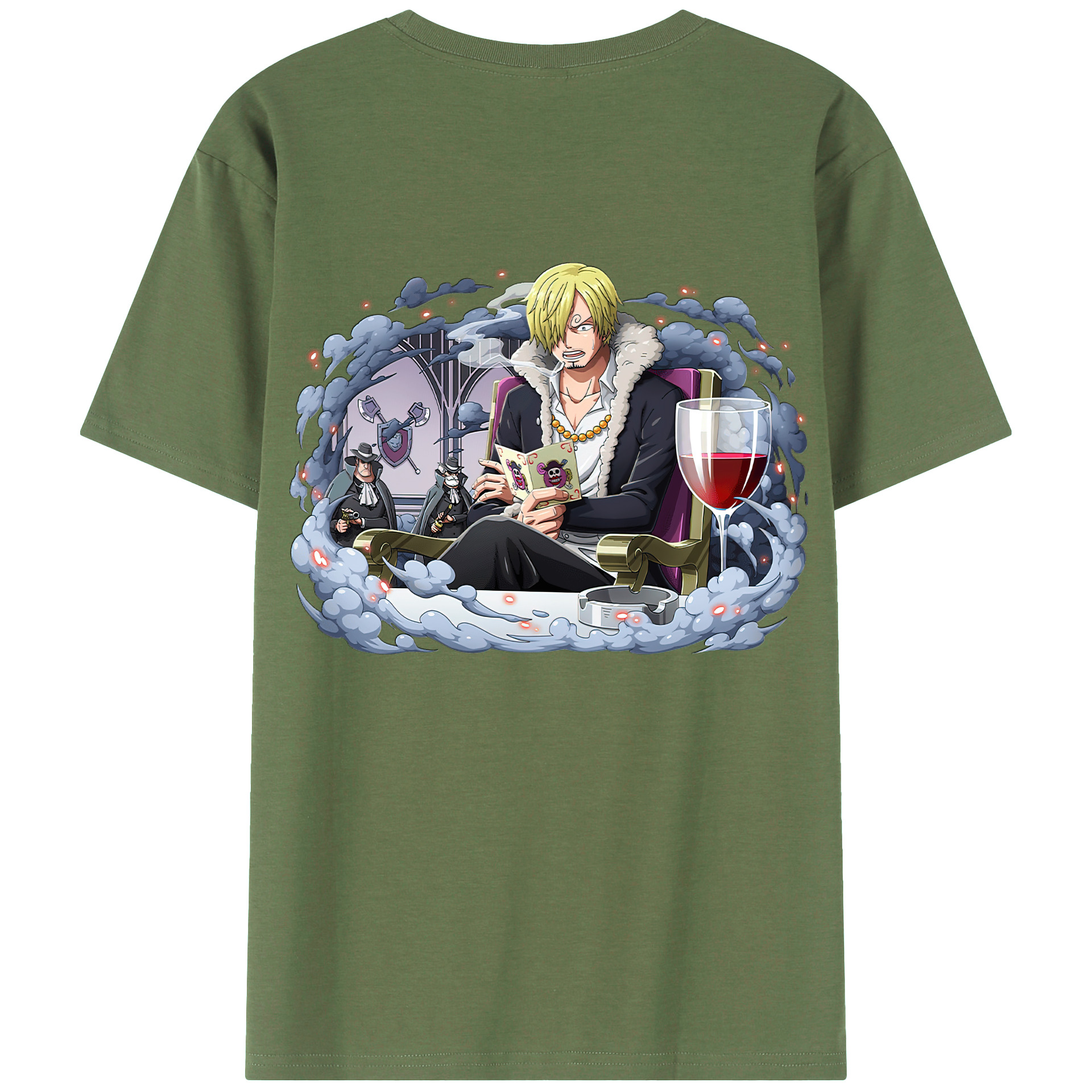 （画像用） ワンピース サンジ ONE PIECE Sanji 綿100％ メンズ半袖Tシャツ（バックプリント） 通気性
